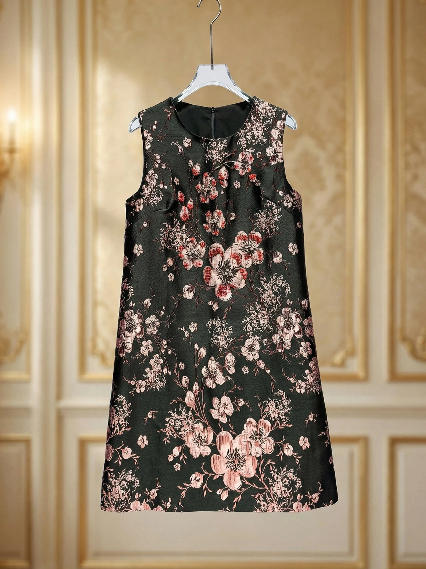 

Heavy Embellied Large Size Vest Skirt Trendy Women's Daily Ele Slimming round Ne Svel Dr Luxury Sle Cotton...