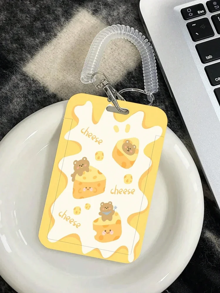 Cute Cheese Bear Photocard Holder Ins Korean Style Bus Card Holder Protective Case Card Sleeve Kpop Idol Photo Protector Ect.