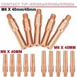 10PCS M6*45MM/M6*40MM CO2 Mig Mag Welder Welding Torch Aircooled KR350 KR500 KR200 Contact Tip 0.8/0.9/1.0/1.2/1.4/1.6mm