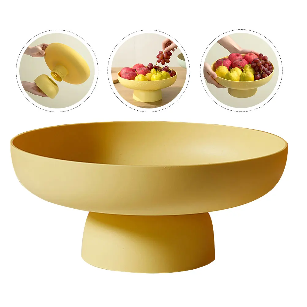 

Premium Fruit Bowl Portable Draining Bowl High Base Fruit Basket Decorative Holder For Party Wedding Home Kitchen Bar Use Safe