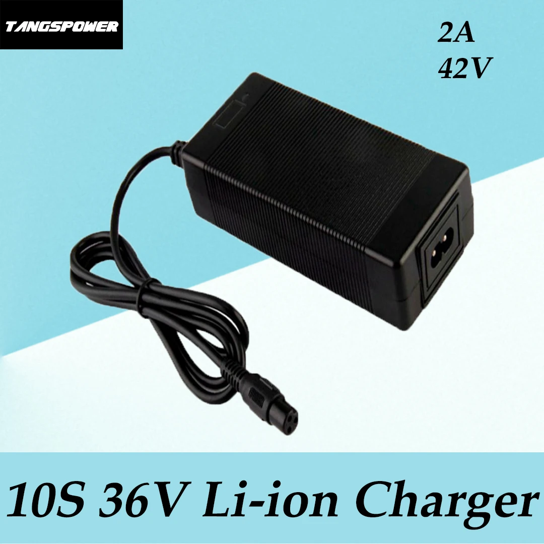 42V 2A Fast Lithium Battery Charger for 10S 36V Series Pack with 3P-GX12 Interface Intelligent Power-Off Feature