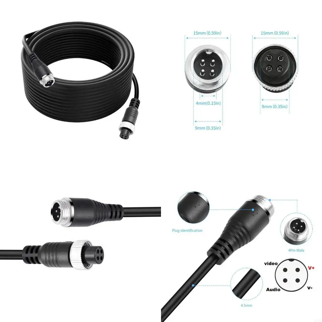 E1PF Camera Connection Cable 4Pin Aviation Cable For Commercial Trucks And Buses