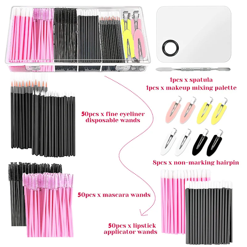 160PCS Eyelash Extension Brush Makeup Set Lashes Tool With Eyebrow lip Eyelashes Micro Disposable Brushes For Woman Palette