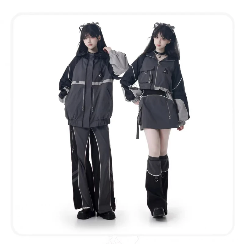 

Original Spring Functional Wind Embroidered Jacket Trousers Women's Sweet Cool Minimalist Outdoor Leisure Wind Gender-Free Suit