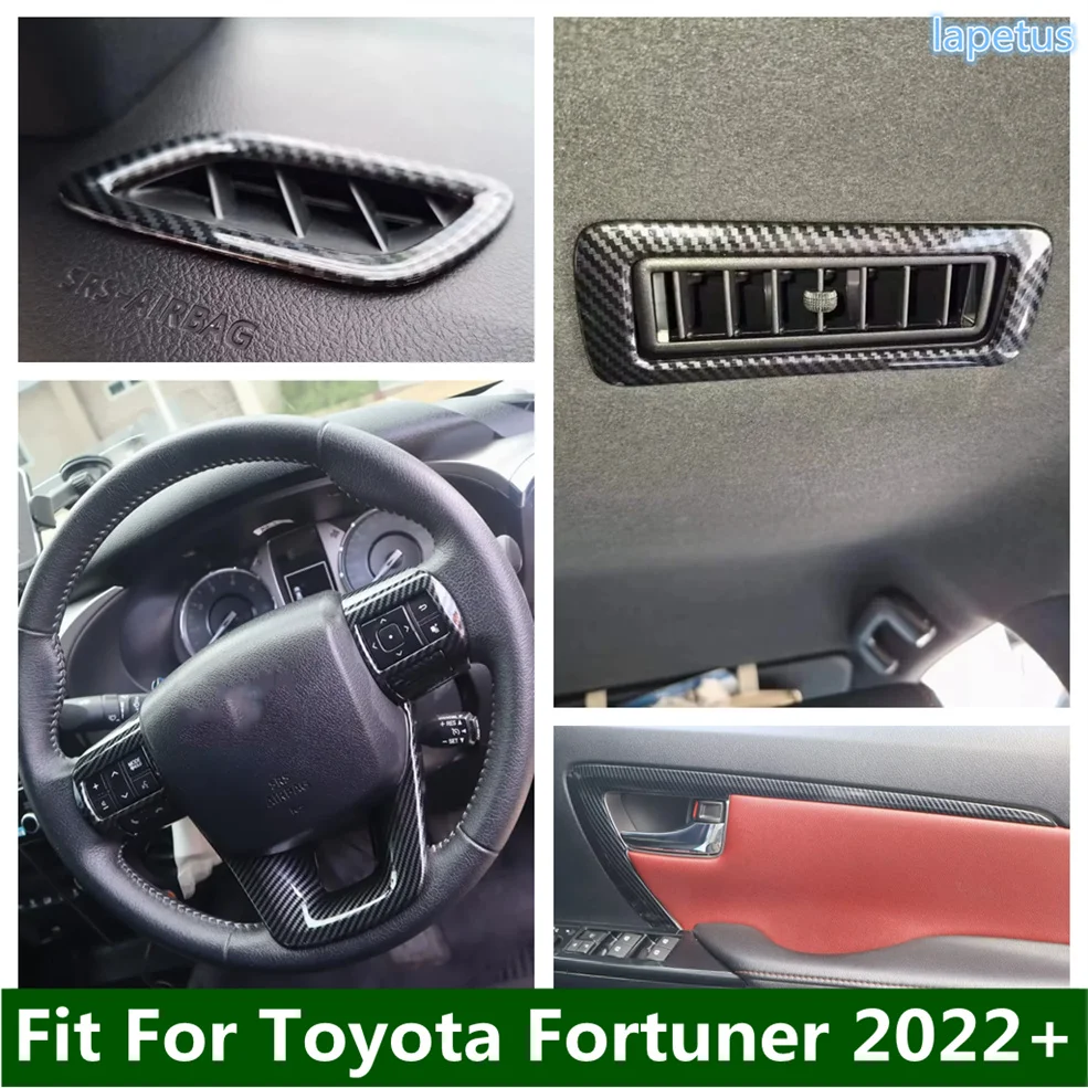 

Door Sills Air Vent AC Outlet Decoration Frame Steering Wheel Cover Trim Fit For Toyota Fortuner 2022 2023 2024 Car Accessories