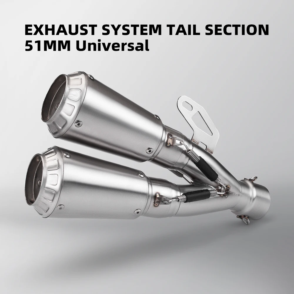 

Universal 51MM motorcycle carbon fiber exhaust pipe silencer double hole exhaust pipe Motorcycle Exhaust Muffler c25