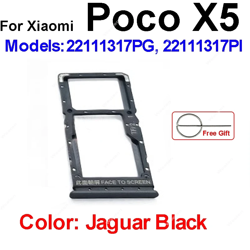 Sim Card Tray Holder For Xiaomi Poco X5 F5 Pro SIM Card Slot Holder Socket Card Reader Adapter Replacement Repair Parts