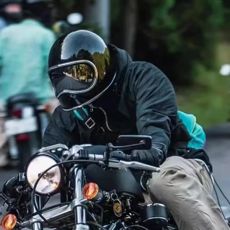 HOT Korea Japan Style Moto Helmet Fiberglass Shell Moto Helmet DAVID 2 Series Rider Gears Vintage Capacetes Cascos Para Moto