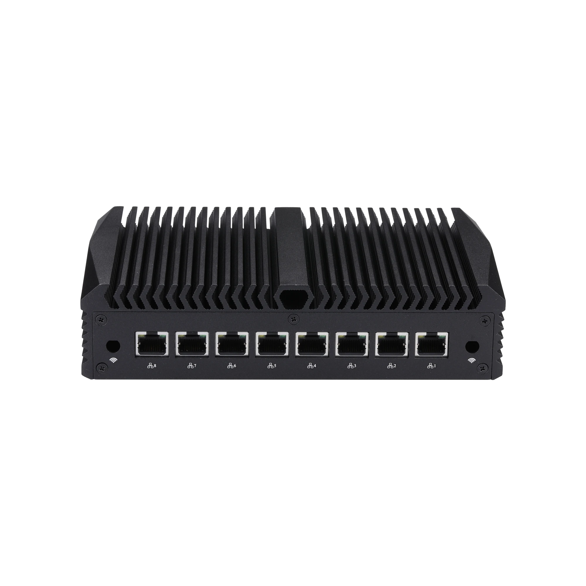 Qotom-Mini ordenador sin ventilador, 8x2,5G Lan,Gen 8th, 10th, 4305U, 10110U, 10210U, 10710U, DP, 4USB3.0, Proxmox, Pfsense, 8 LANs