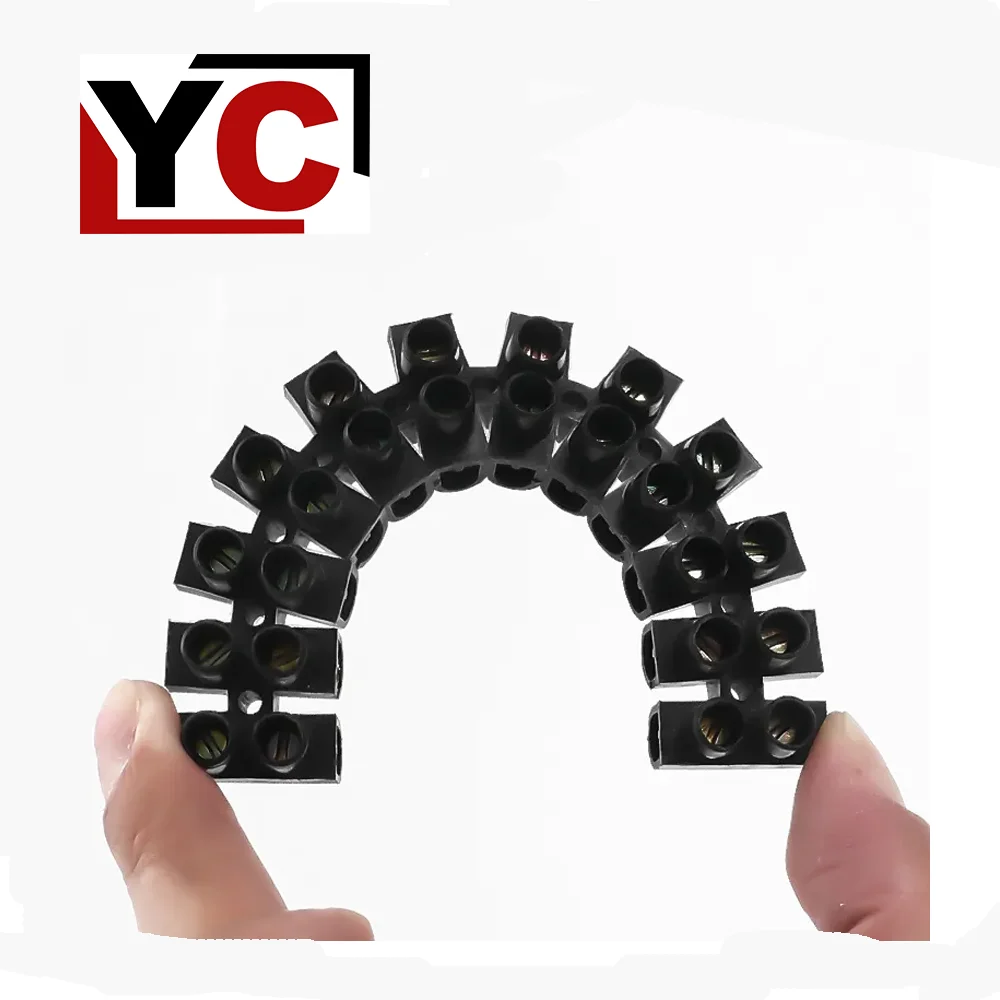 Plastic terminal block Wire connector 10A 20A 30A 60ADual Row 12 Positions Screw terminal block cable connector Electric Barrier