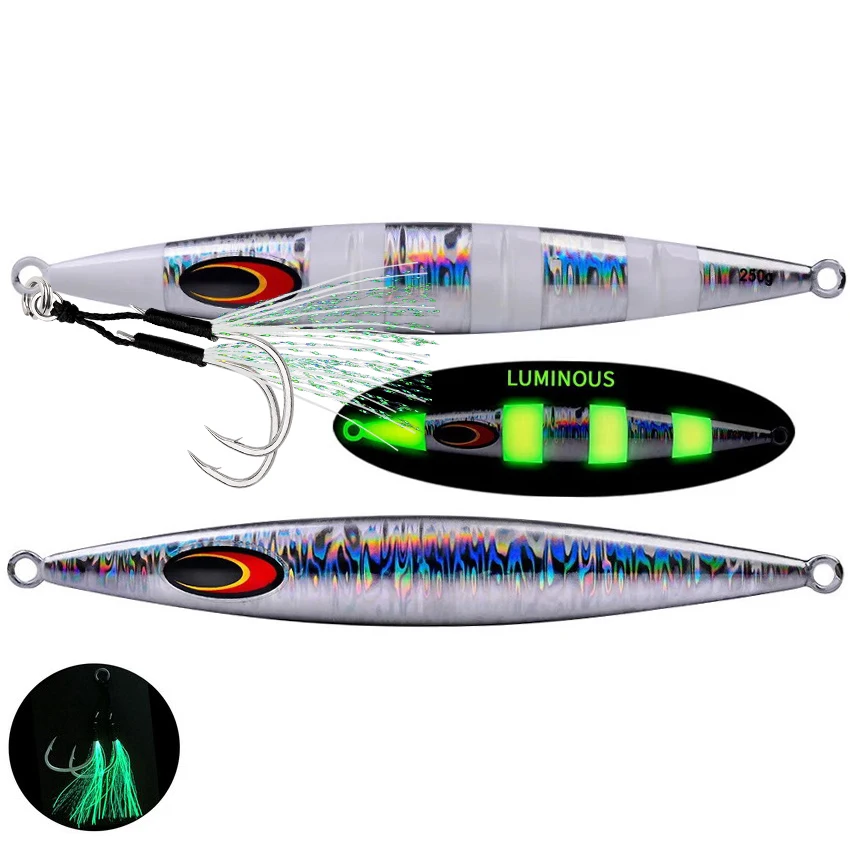 30g 60g 100g 150g 200g  Deep-sea Boat Fishing Sardine Slider Jigging Lure Long Cast Metal Jig Fishing Lure Sea Fishing Jigs view 6