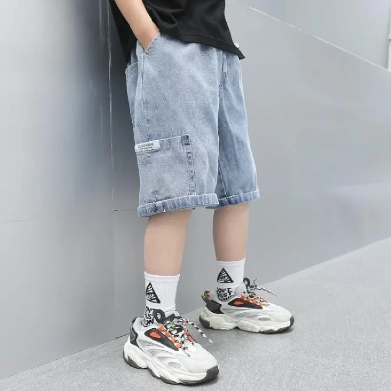 1PCS Baby Boys Jeans 2023 New Fashion  Teen Boy Clothes Kids Denim Pants Toddler Sky Blue Jeans Children Casual Pants for Gifts