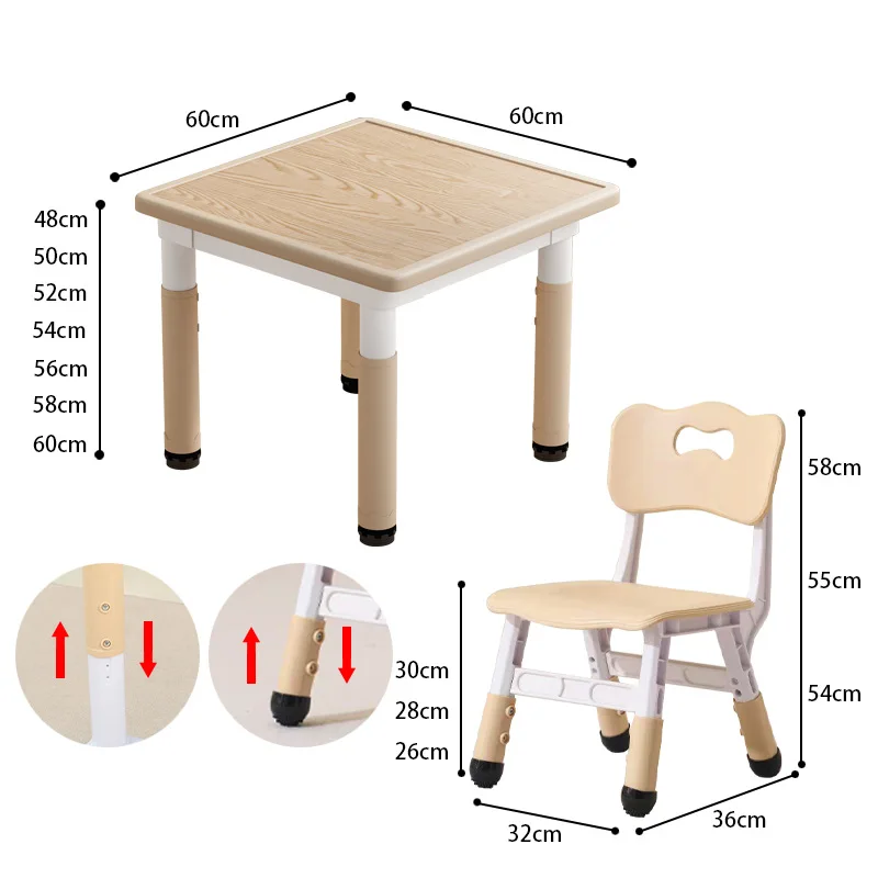 Kindergarten children's table and chair set Lifting table Baby graffiti drawing Children's desk view 2