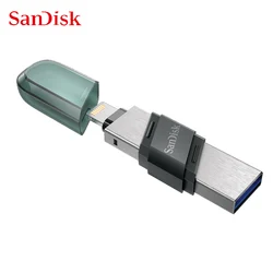 SanDisk USB Flash Drive iXpand Flip OTG Lightning USB 3.1 Stick 64GB 128GB 256GB Pen Drive MFi For iPhone & iPad and USB Type-A