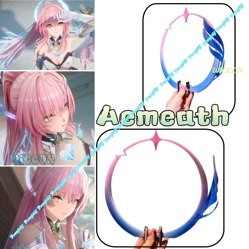 

Wuthering Waves Aemeath Косплей Головные уборы Опора Парик Розовый Синий Градиент для Хэллоуина Карнавал Женщины Девушки