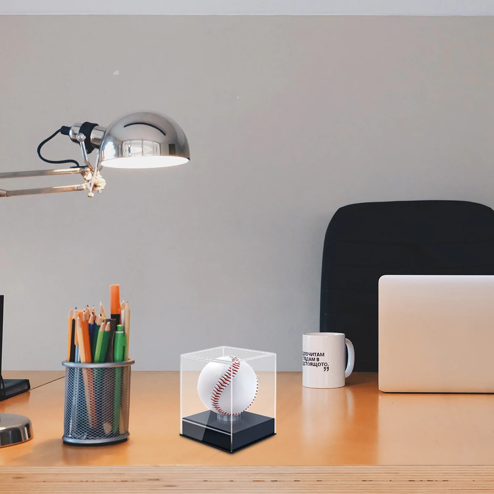 

Clear Acrylic Baseball Display Case Small Baseball Holder Durable Stable Base Prevents Movement Display Case for Home Office