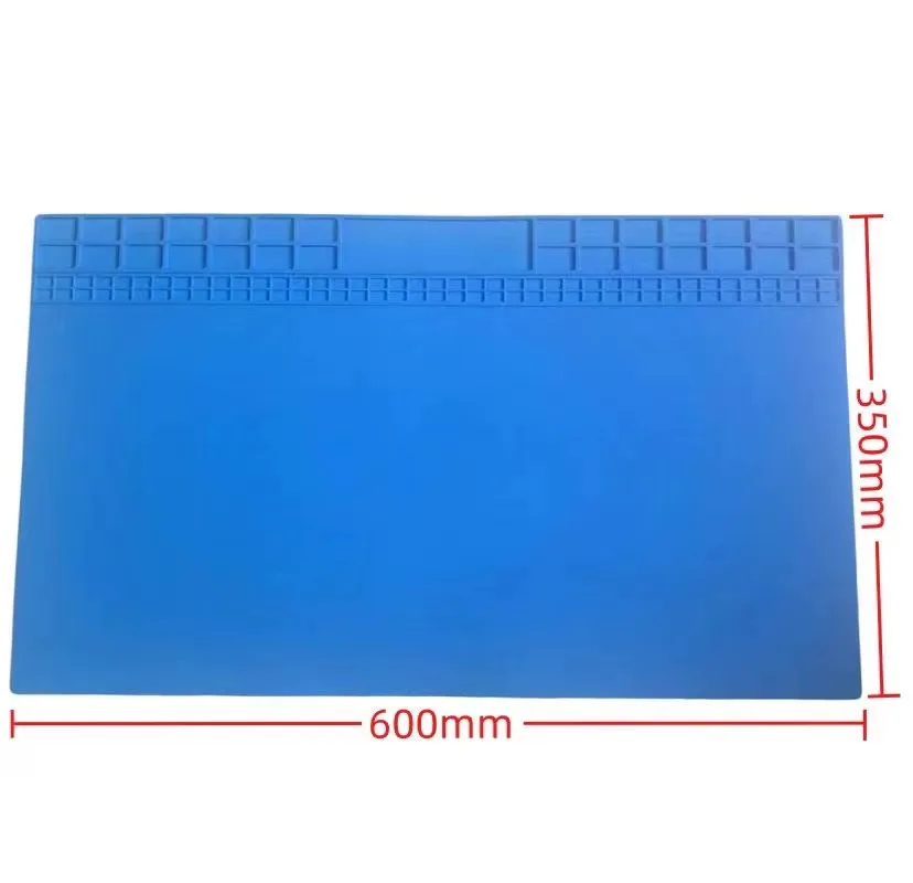 Grey/Blue Super Big 600x350mm Pure Silicon Insulation Pad Repair Work Mat BGA Heat-Resistant Soldering Station Desk Platform