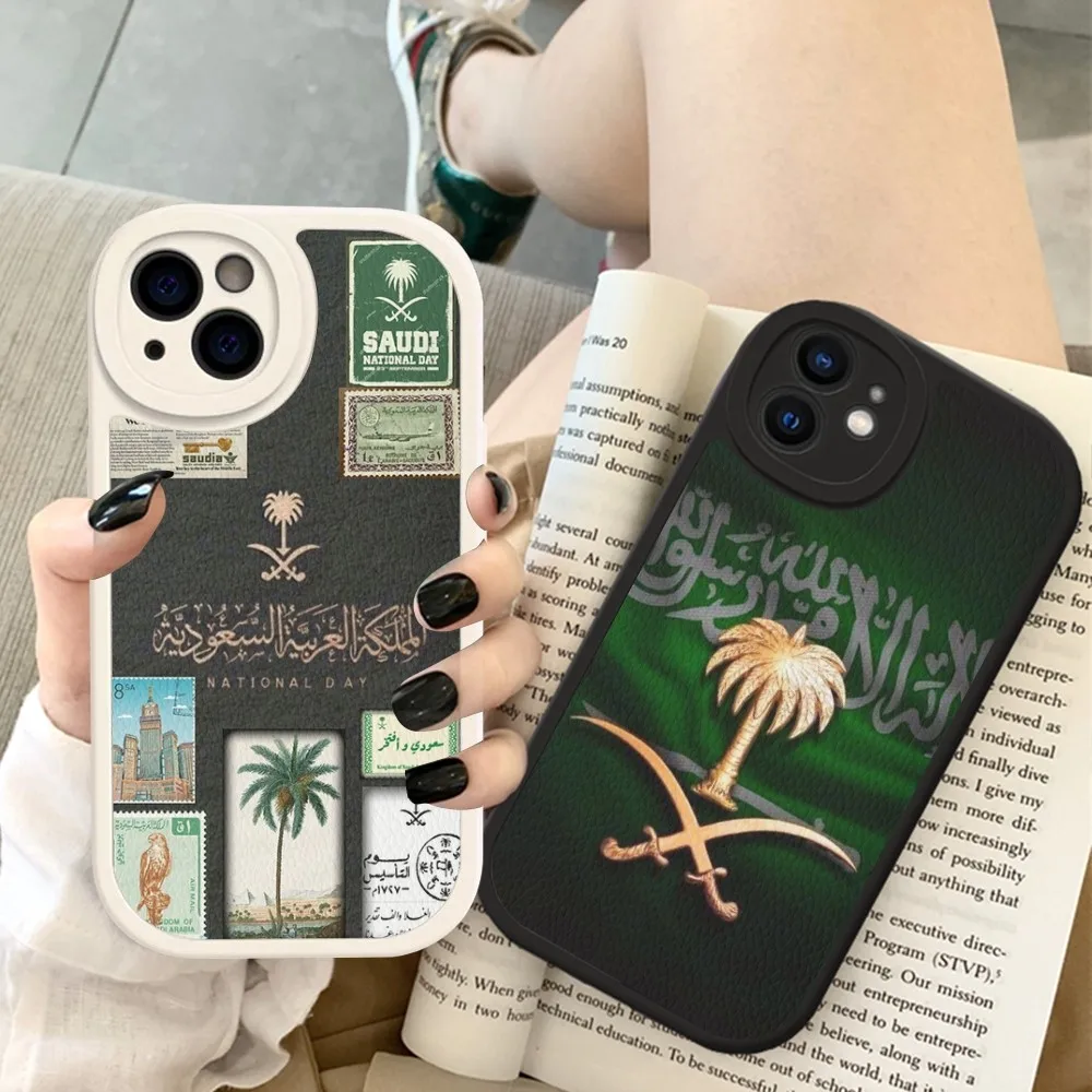 Kingdom Of Saudi Arabia Flag Phone Case Hard Leather For IPhone 16 15 14 13 12 Mini 11 14 Pro Max Xs X Xr 7 8 Plus Fundas