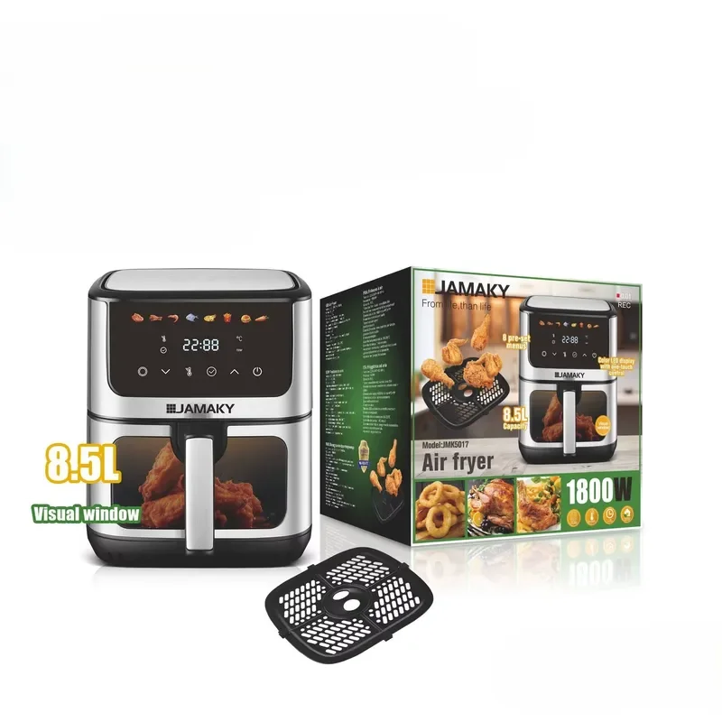 1800W LED Display Air Fryer 8.5L Extra Large Transparent Window 8 One Touch Programs