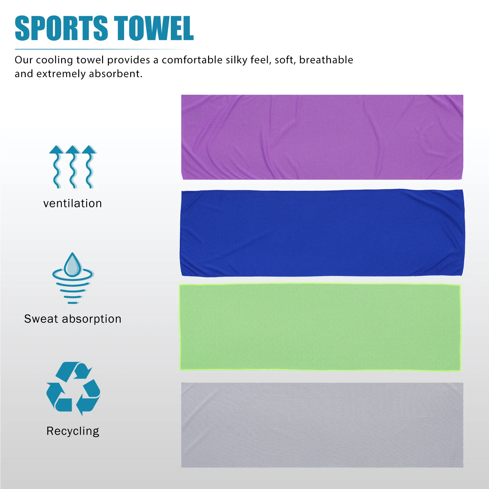 

4Pcs Outdoor Cooling Towels Quick-Dry Ice -Absorbent Towel for Gym Running Yoga Hiking Fitness Cooling Ice Face Towel
