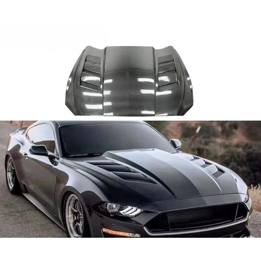 For Ford Mustang 2015-2017 Carbon Fiber Open Hole Hood Car Hood Accessories