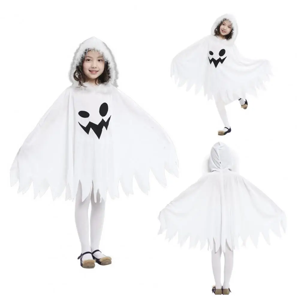 Jubah Berdandan Anak Jubah Halloween Anak dengan Tudung Mewah Lengan Kelelawar untuk Foto Pesta Cosplay Kostum Hantu Elf untuk Berhantu