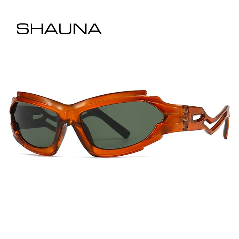 

SHAUNA Vintage Irregular Cat Eye Women Luxury Sunglasses Fashion Brand Designer Unique Hollow Legs Men Shades UV400 Sun Glasses