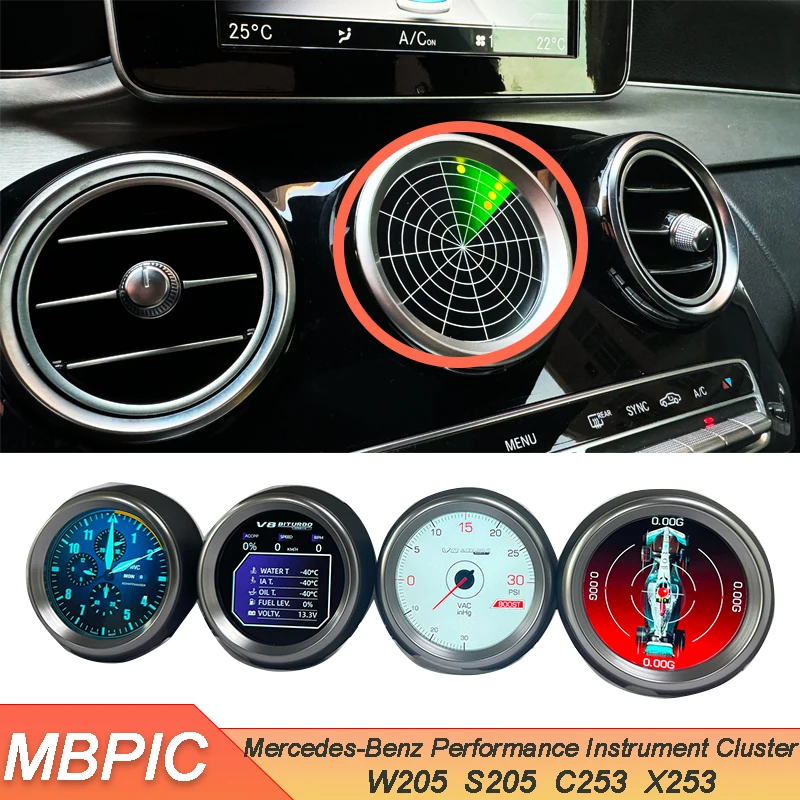 

IWC Speed G value Turbine display For Mercedes Benz W205 X253 C253 C200 C43 C63 GLC220 Performance Instrument Cluster Gauge