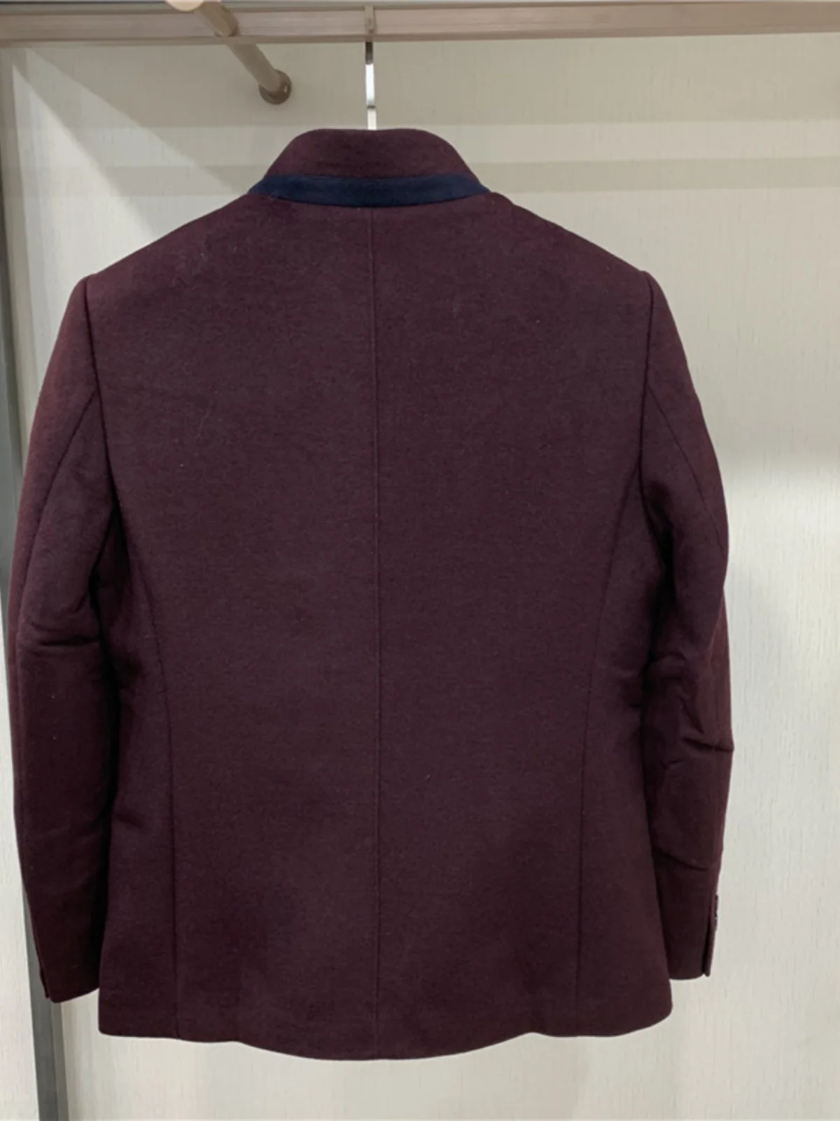 

Men's Autumn Winter ort Woolen Coat Button Stand Collar eepskin ort Jaet Faion Busin Casual Slim Fit Youth