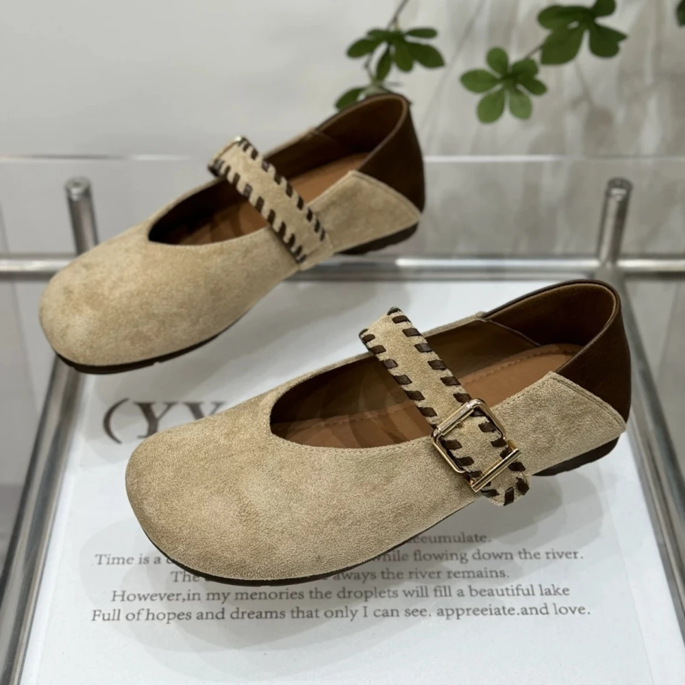 Women's Retro Mary Jane Shoes Spring Autumn New Ladies Causal Shoes Daily Wear Patchwork Non-slip Women Office Flat Shoes Soft