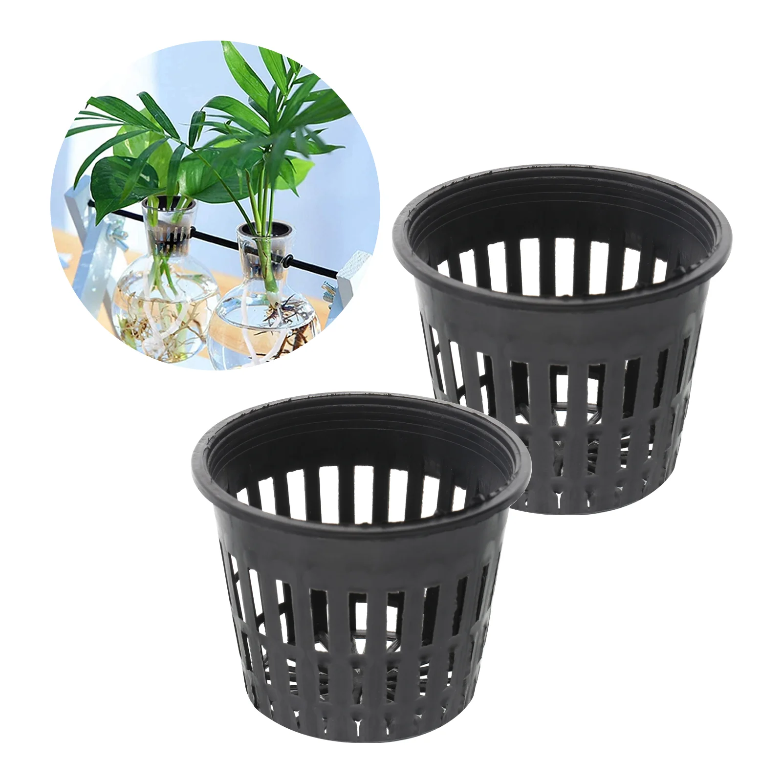 10PCS Plastic Succulent Pot Mini Mesh Multi-small Planting Basin Hydroponic Mesh Cup Round Succulent Flower Pot Garden Accessori