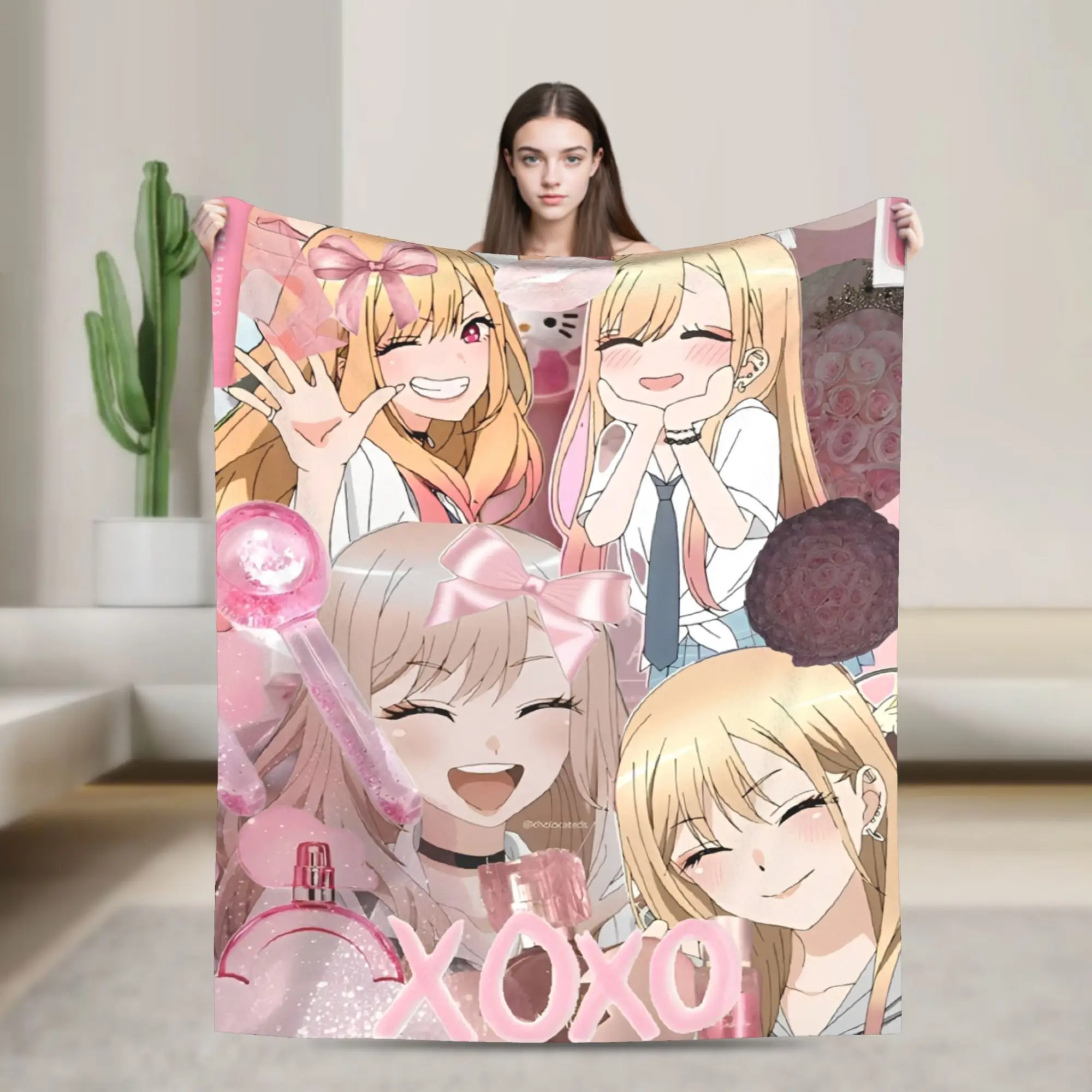 

Japan Anime Marin Kitagawa Girl Blanket Super Soft Warm Throw Blankets for Couch 50x60 Inch Multiple Sizes Bedding Throws