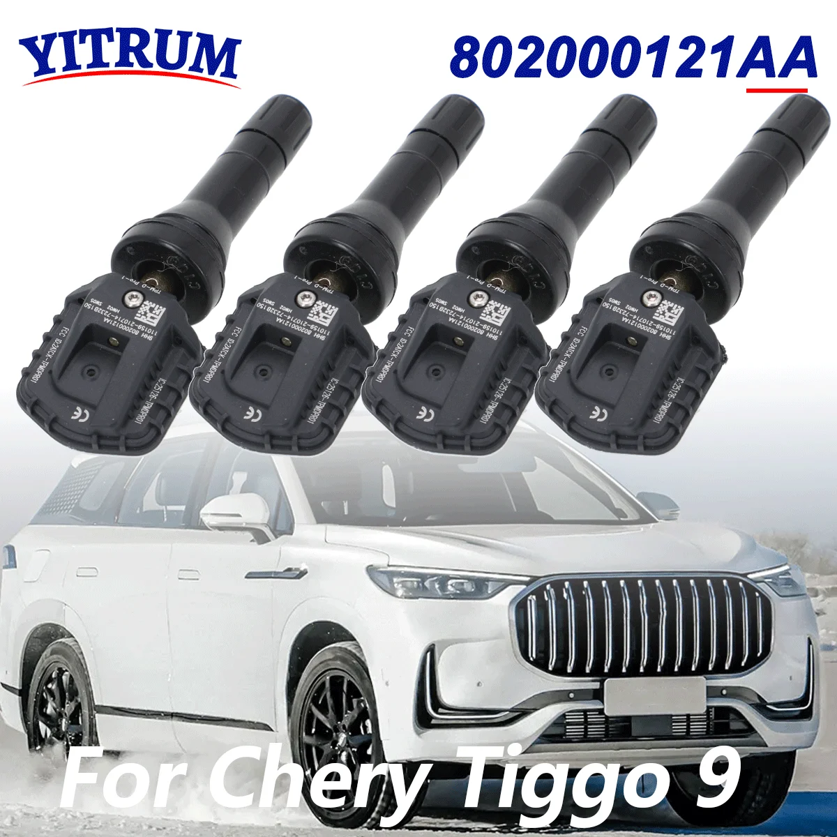 

802000121AA TPMS Tire Pressure Sensor For Chery Tiggo 9 2022/5 2023 2024 Tire Pressure Monitoring System 433MHz 802000277AA