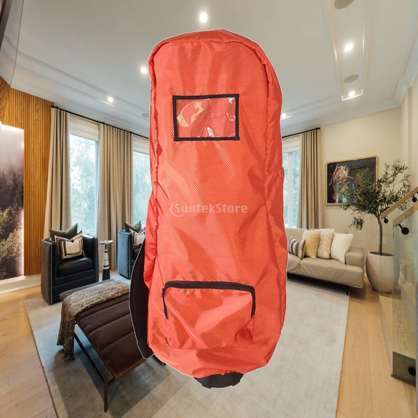 

Golf Bag Rain Cover Pouch Waterproof Portable Zipper Rain Protection Cover for Outdoor Golf Cart Course Driving Range Practice