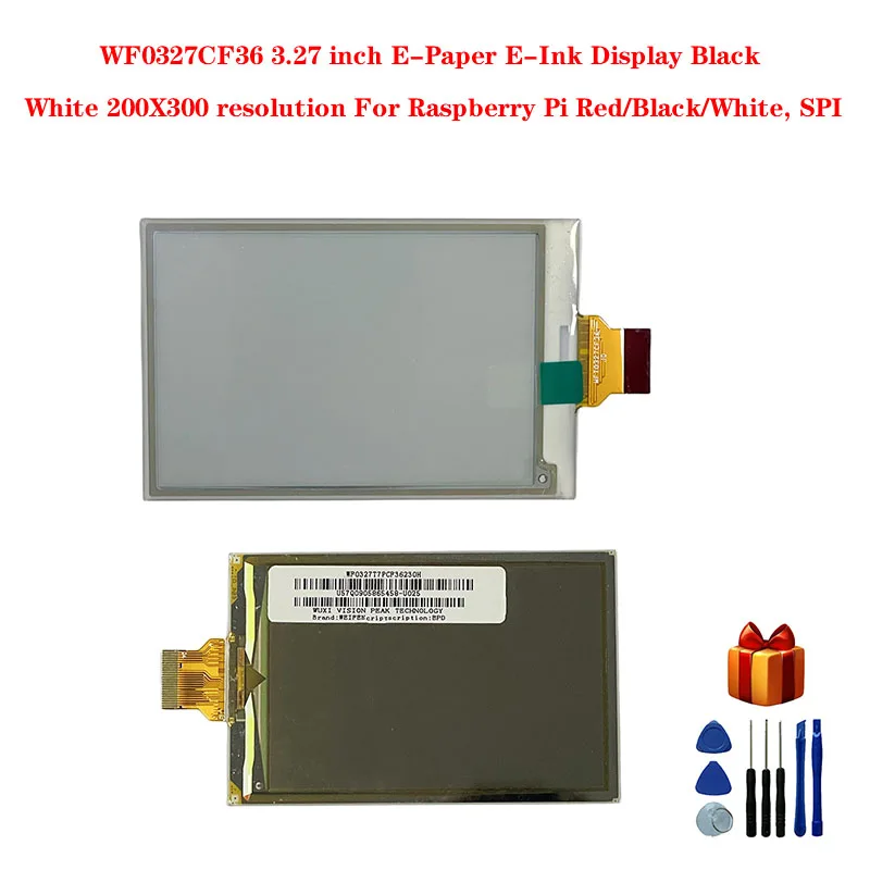 

WF0327CF36 3.27 inch E-Paper E-Ink Display Black White 200X300 resolution For Raspberry Pi Red/Black/White, SPI