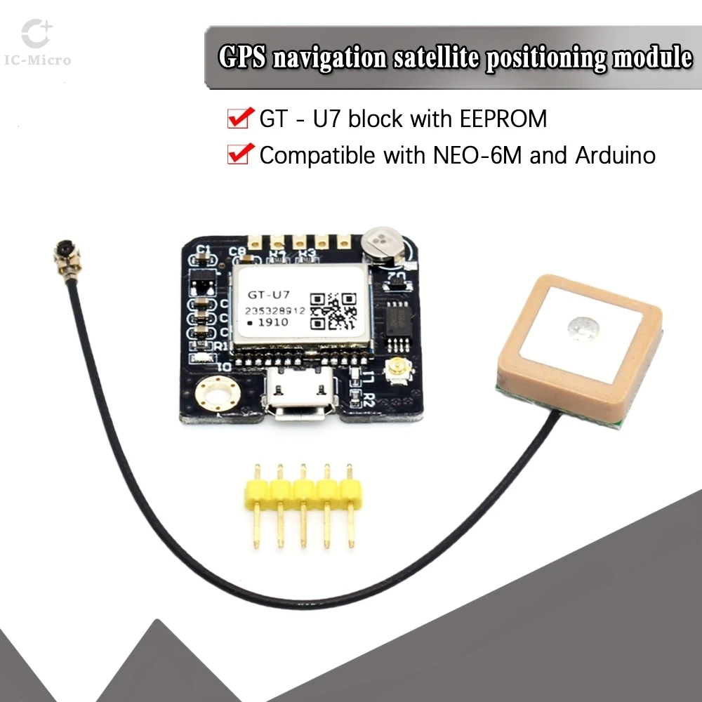 1-5PCS GT-U7 GPS module navigation satellite positioning compatible NEO-6M 51 single chip microcomputer STM32 for Arduino XZG