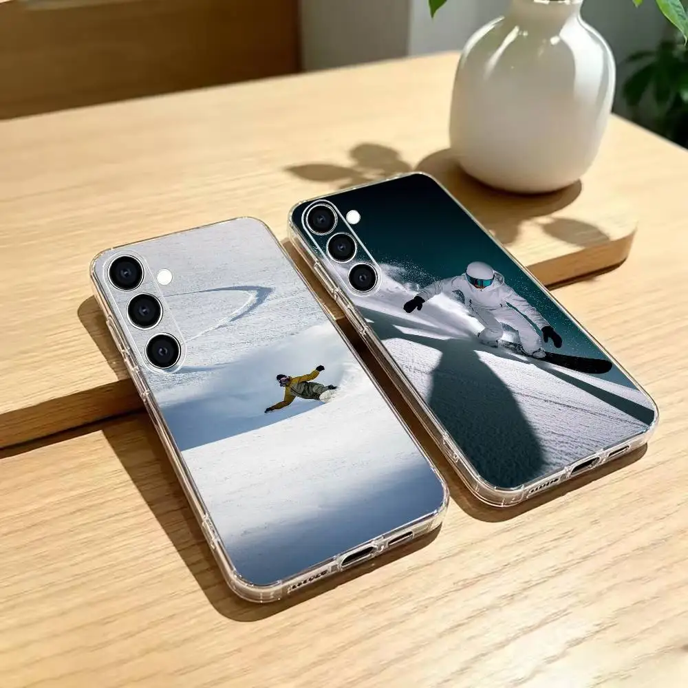 oho Skiing-Life of Ice Phone Case Transparent Soft TPU Case For Samsung A73,A72,A70,A71,A53,A52,A51
