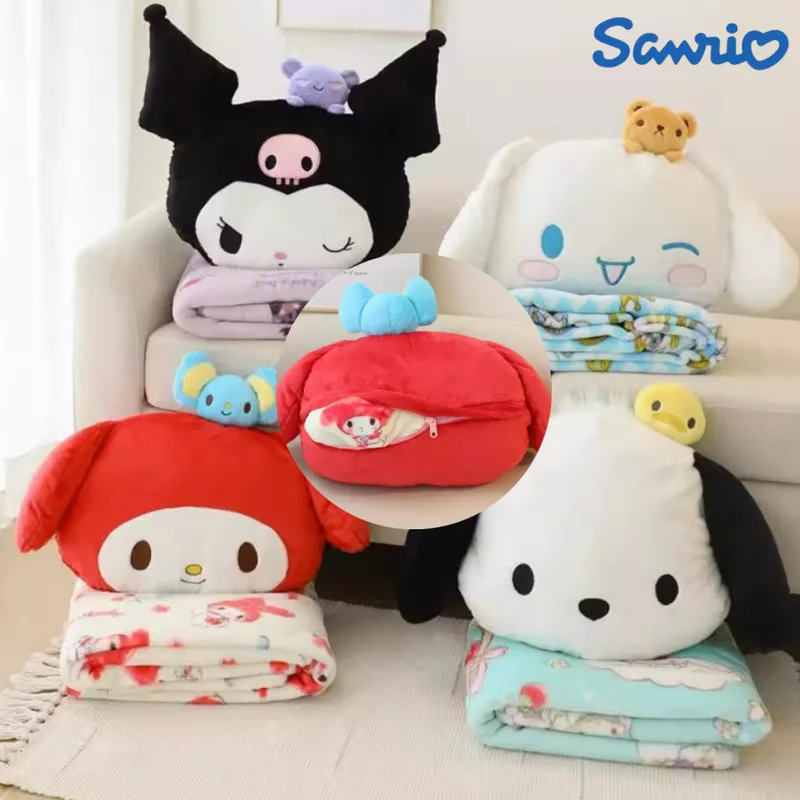 

Новинка, плюшевая кукла Sanrio Melody большого размера, коврик 2 в 1, мягкая подушка, плюшевое одеяло, подушка для кондиционера, рождественские подарки