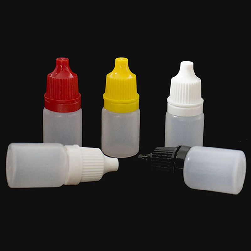 Flacone contagocce vuoto in plastica PET da 50 pezzi Flacone per acqua trasparente per occhi liquidi da 5 ml