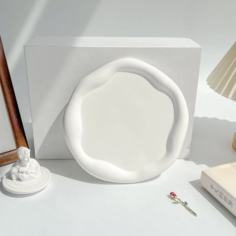 Decoratieve Prop Met Onregelmatig Wolkvormig Dienblad Multifunctioneel Onregelmatig Gipsbakje Voor Sieraden En Huisdecoratie