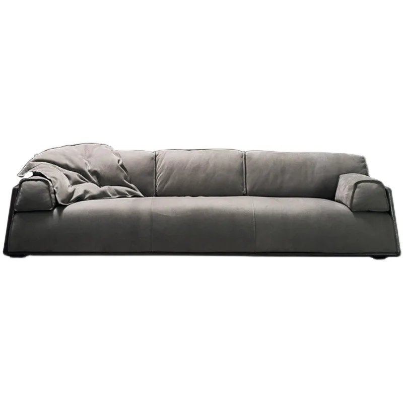 

Fabric sofa anti-fouling minimalist modern size apartment living room straight row sofa
