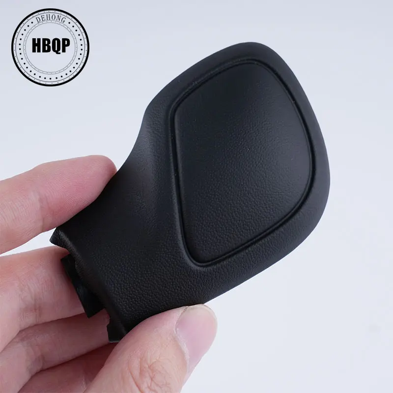 Black Leather Gear Shift Knob Side Cover With Shiny & Matte DSG For VW Golf 6 7 R G TI Passat B7 B8 CC R20 Jetta MK6 GLI