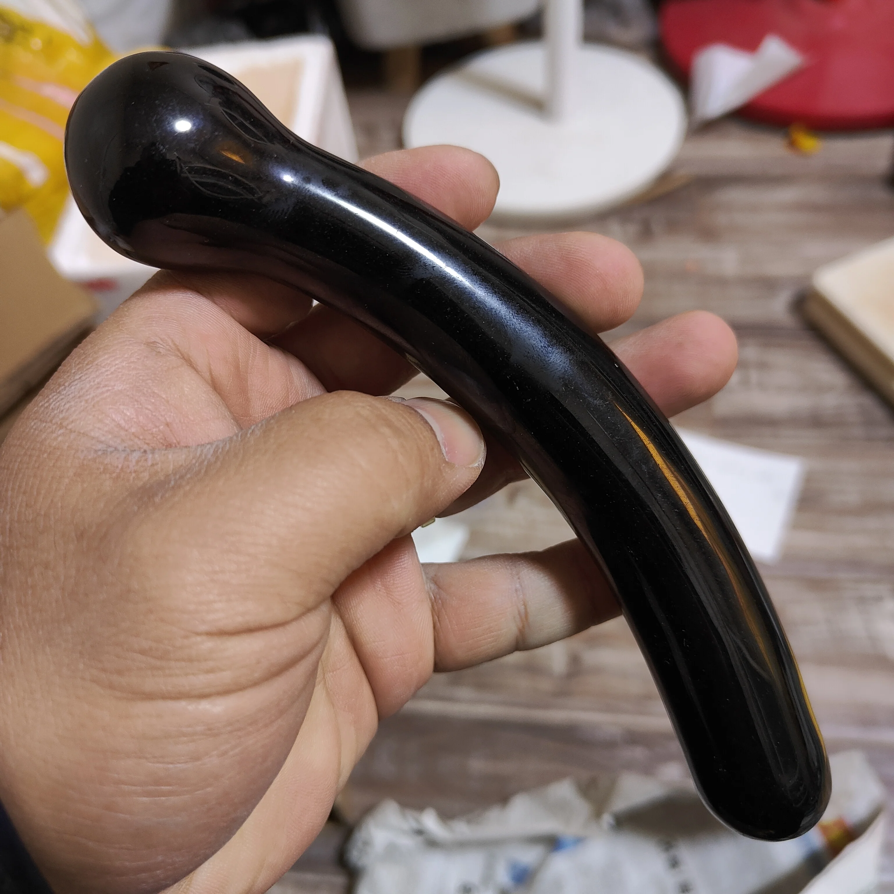 

Black Obsidian Yoni Massage Wand Magic Crystal Face Care Pleasure Stick For Women Body Massage Kegel Exercise Hearth Care