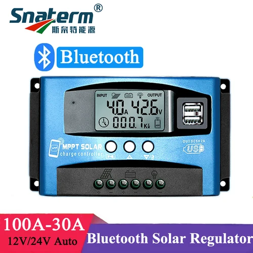 Controlador de carga Solar MPPT 30A 40A 50A 60A 100A 12V 24V descargador de carga USB Dual automático regulador de Panel Solar pantalla LCD
