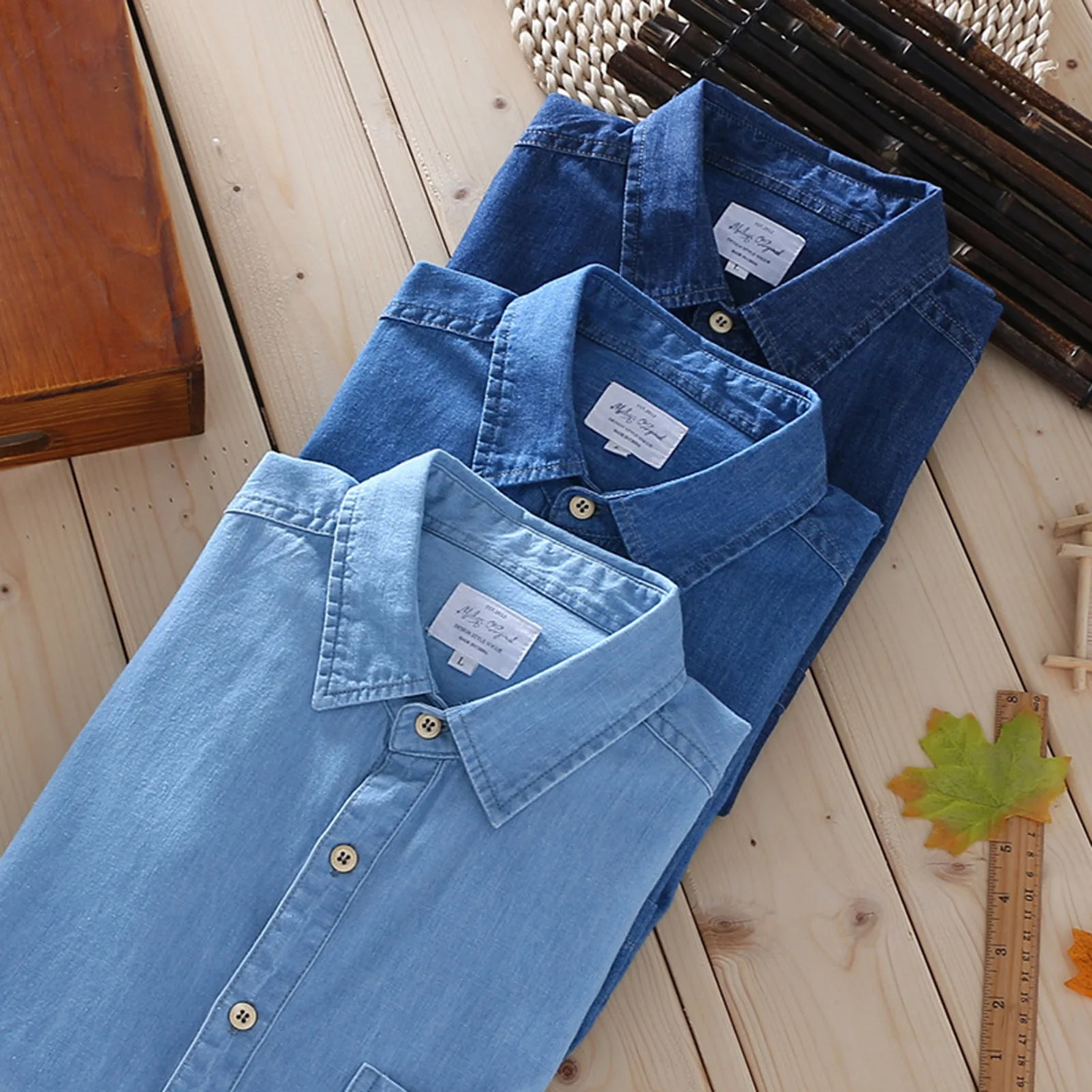 

Men's Spring Casual Denim Shirt Easy to Matchs with Attractive Design Shirt for Birthday Gifts New Year's Gifts d88