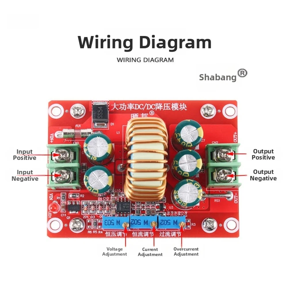 1Pc 300W DC-DC Voltage Regulator Adjustable Current Power Supply Module 12A Step Down Converter For LED Driver Battery Charging