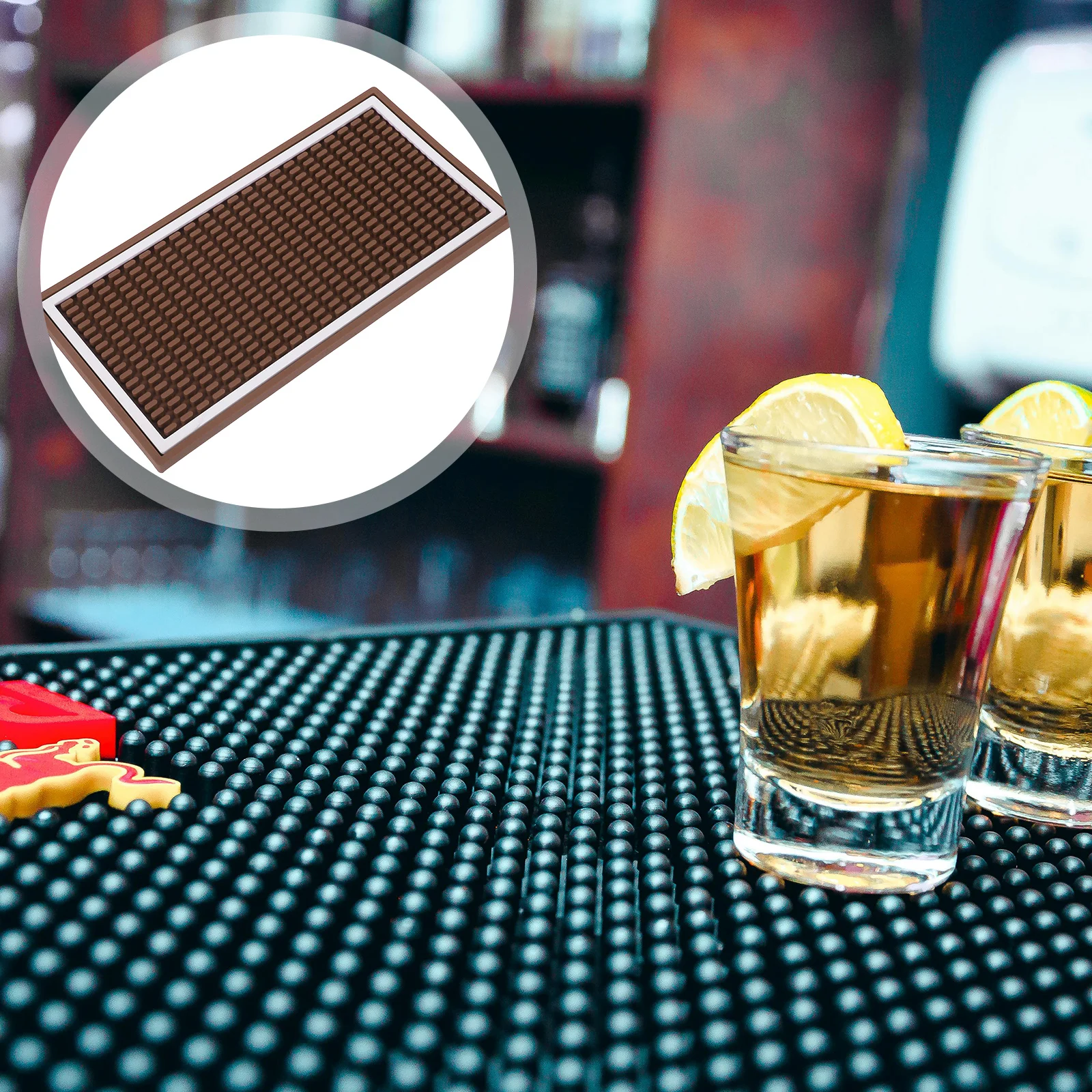 

Non-Slip Flexible PVC Bar Drying Mat with Precision Engraving for Cocktail Bars Coffee Shops Restaurant Counters