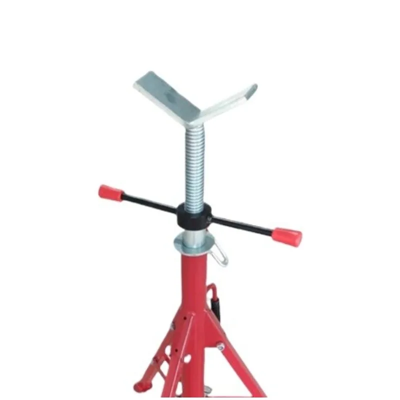 Adjustable V‑Head Pipe Jack Stand Heavy‑Duty Tripod Pipe Support for Welding & Pipe Repair Workshop