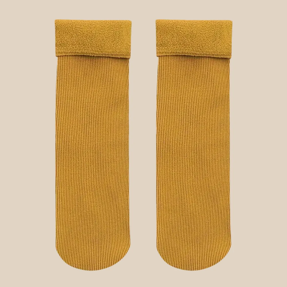 4 أزواج من الجوارب النسائية الصلبة الشتوية الدافئة، جوارب حرارية سميكة، جوارب ثلج غير ملحومة للجنسين