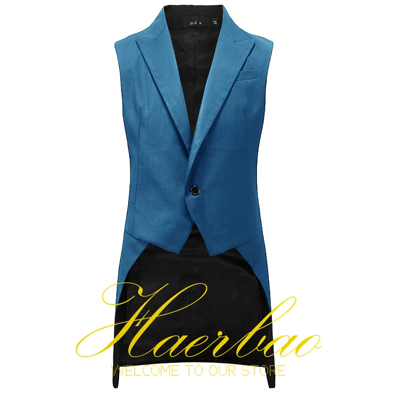 Men\'s Suit Vest Long Sleeveless Jacket Formal Party Clothes Groom Fashion Waistcoat Slim Fit Men\'s Vests chaleco hombre